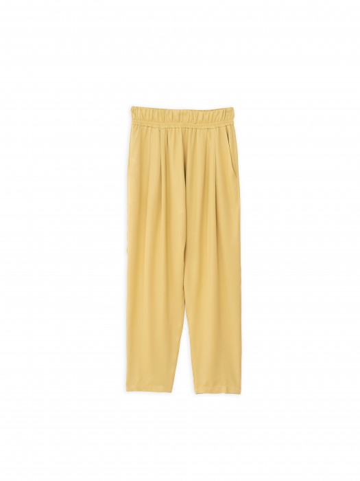 Philosophy mustard satin pleated παντελόνι