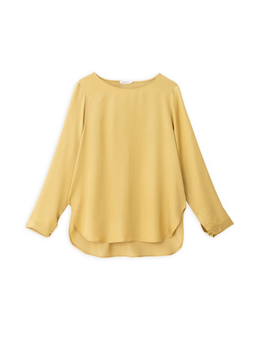 Philosophy yellow satin long sleeve blouse