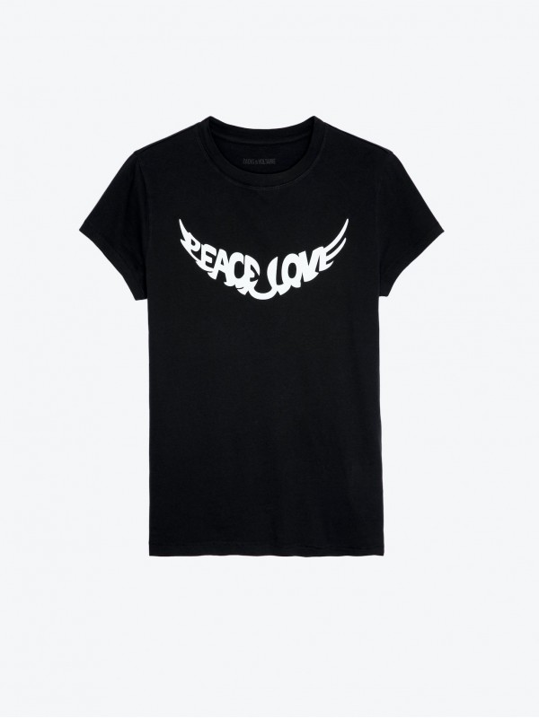 Zadig&Voltaire walk peace&love μαύρη κοντομάνικη μπλούζα