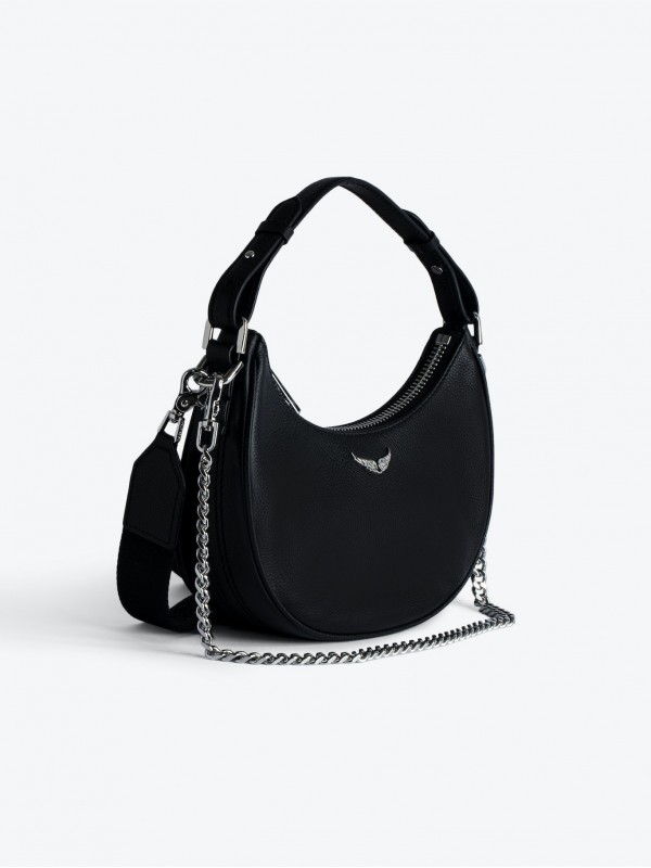 Zadig&Voltaire moonrock black grained leather bag