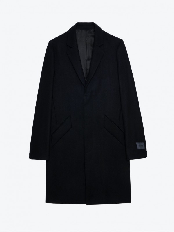 Zadig&Voltaire marlyh unisex black wool midi coat